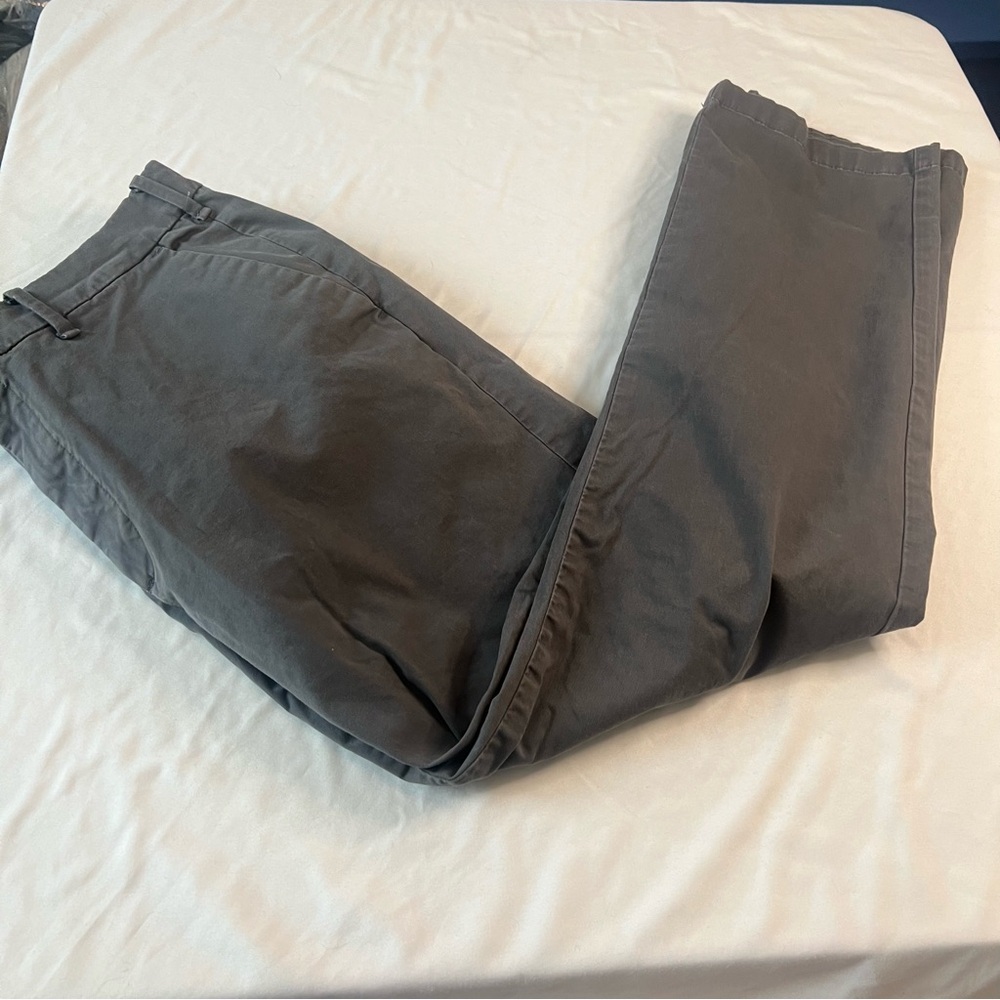 Abercrombie & Fitch‎ Straight Stretch Chino Pants Gray Men 36x32 Casual Preppy